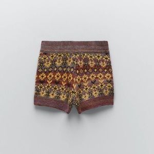 Zara Knit Jacquard Shorts